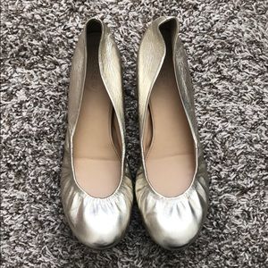 Silver J. Crew Ballet Flats